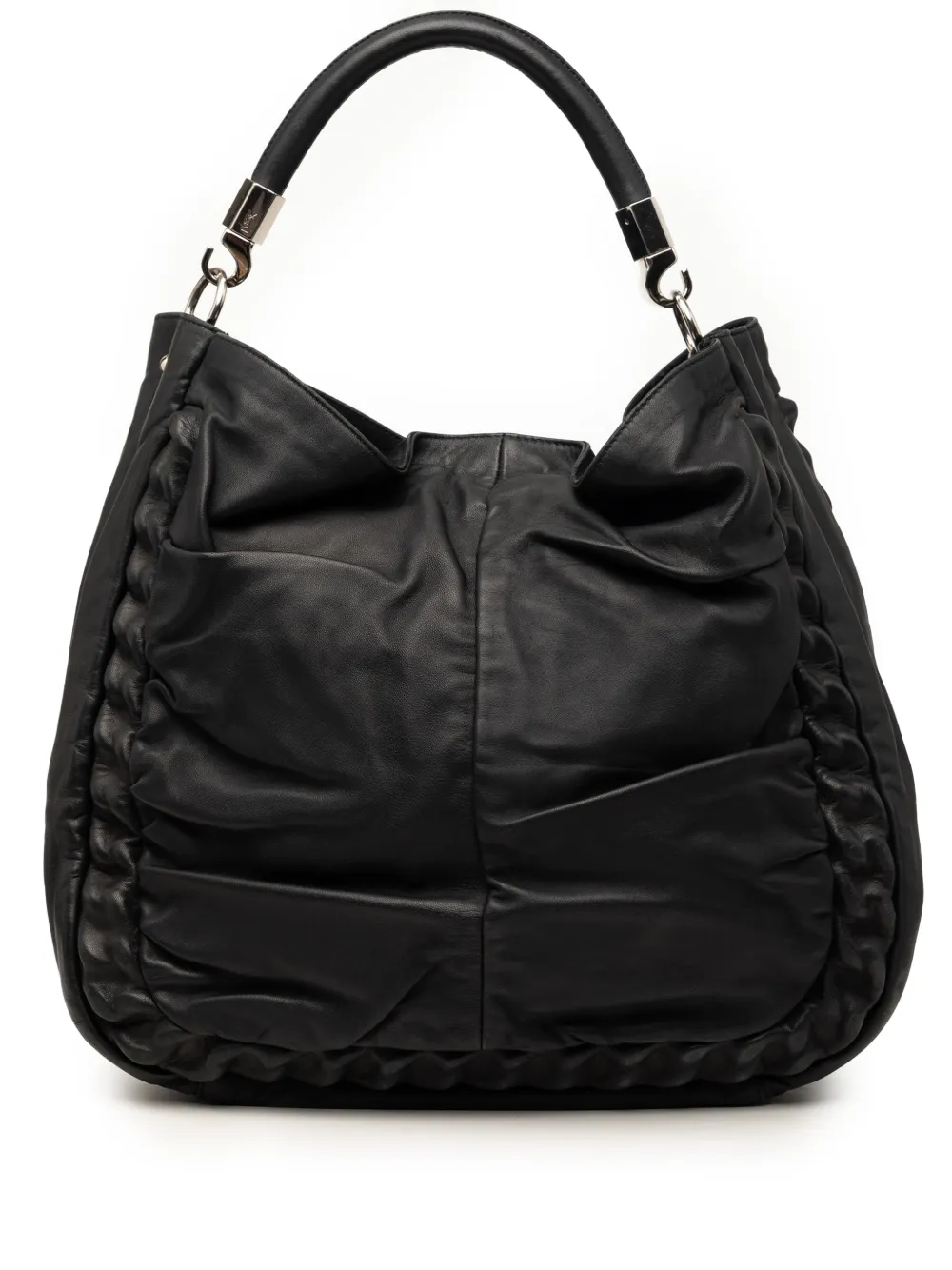 Saint Laurent Pre-Owned 2008-2013 Large Leather Roady Covered Chain hobo bag - Nero