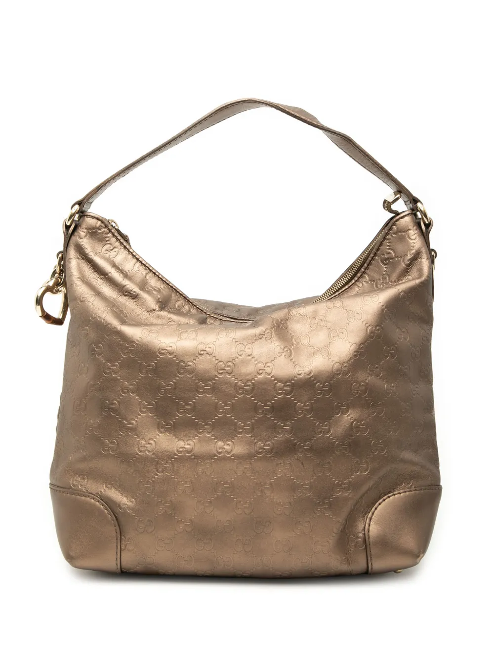 Gucci Pre-Owned 2000-2015 Metallic Guccissima Heart Bit shoulder bag - Braun