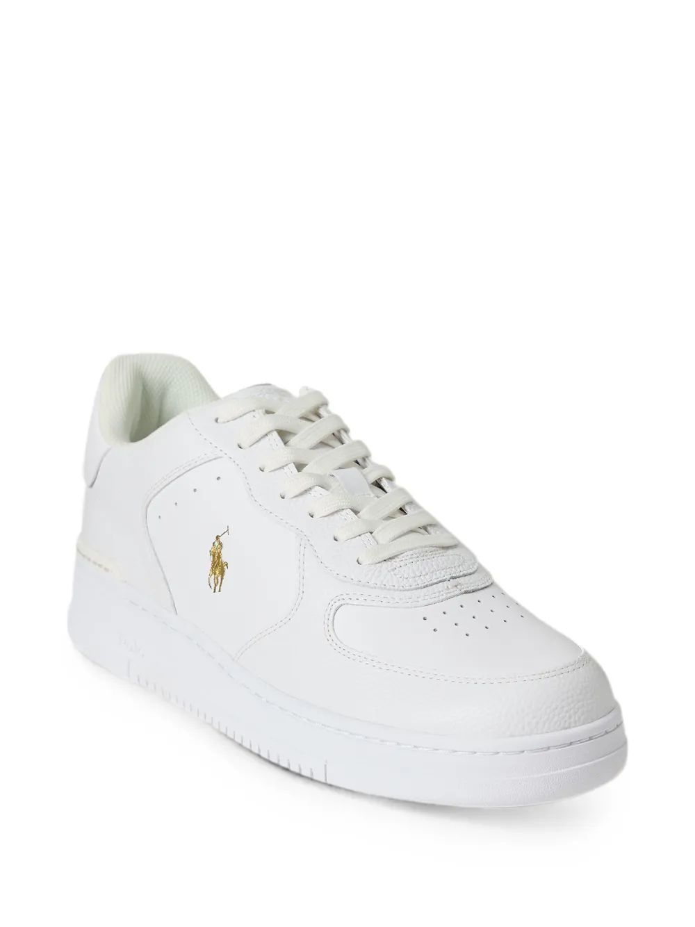 Polo Ralph Lauren Sneakers met geborduurd logo en bewerkt effect Wit