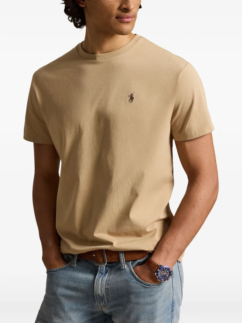 Polo Ralph Lauren T-shirt met geborduurd logo Beige