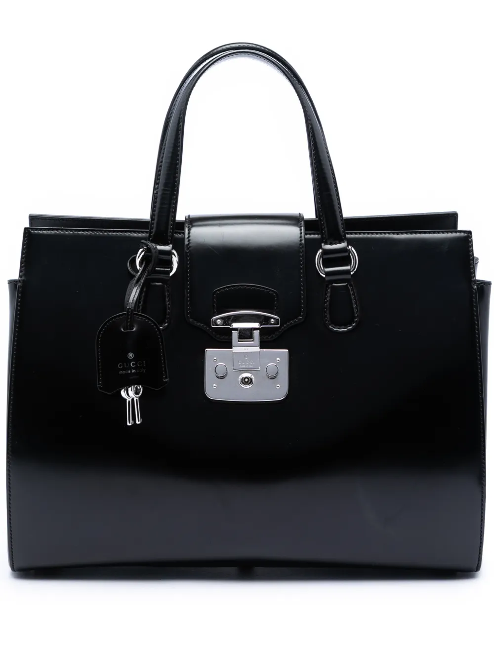 Gucci Pre-Owned 2016-2026 Large Smooth Calfskin Lady Lock handbag - Black