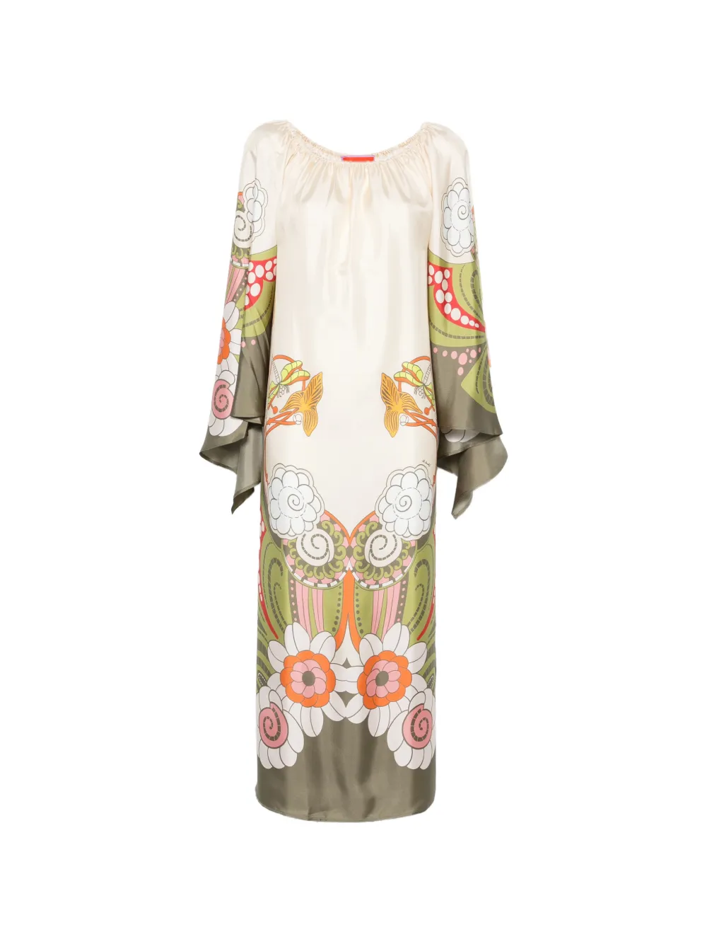 La DoubleJ floral-print silk-satin maxi dress - Toni neutri