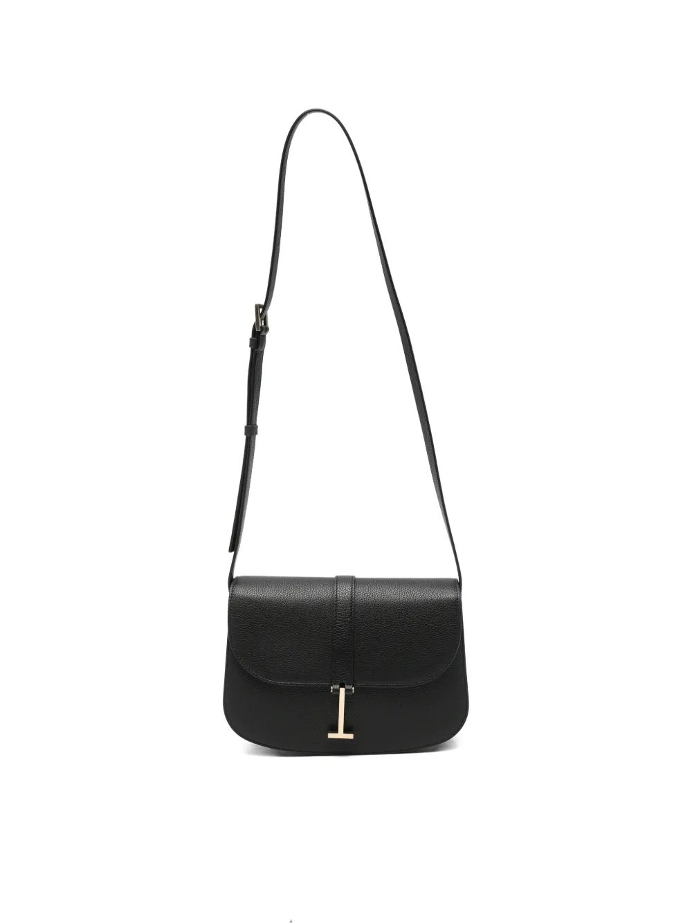TOM FORD T-clasp grained leather shoulder bag - Nero