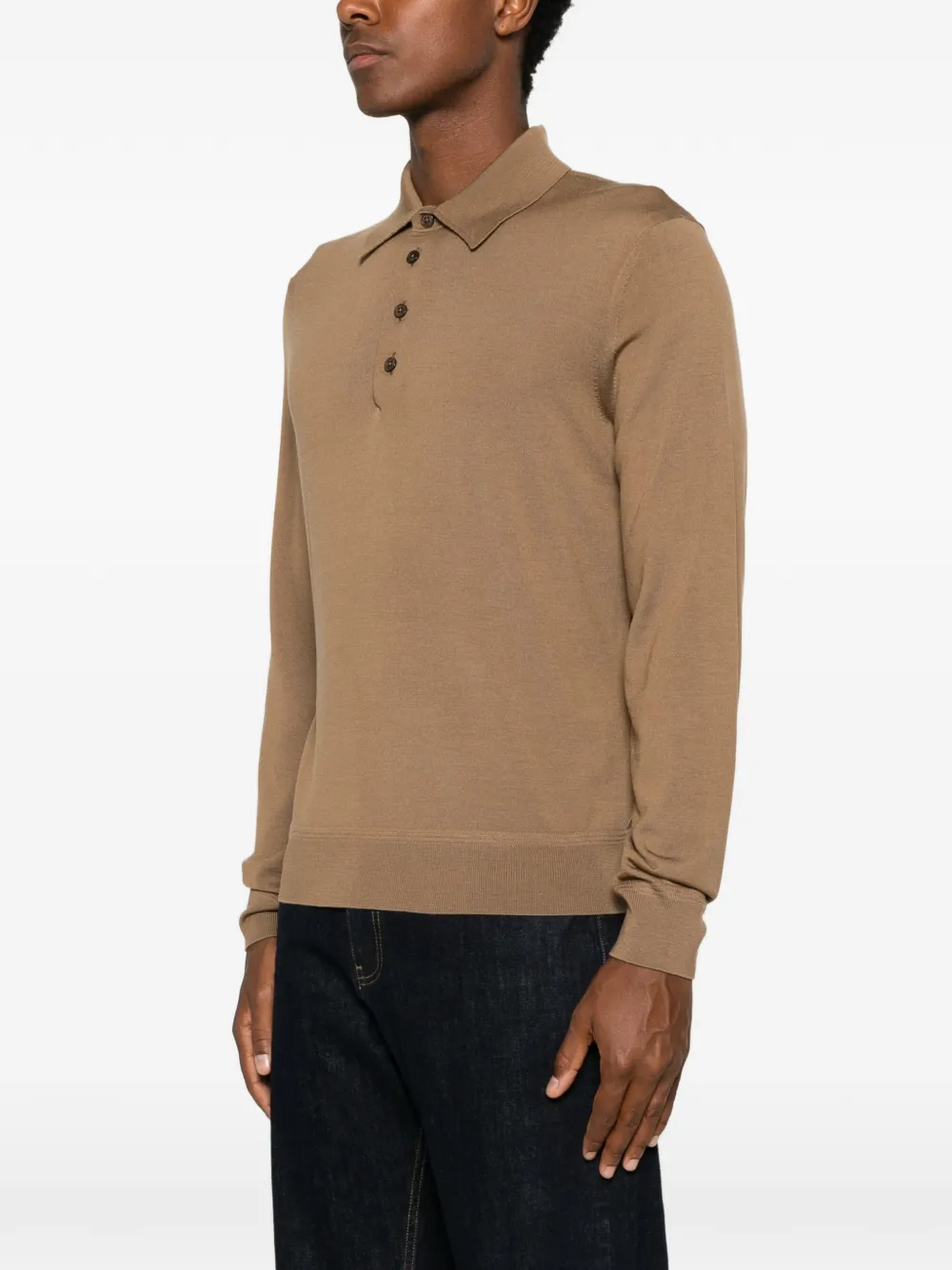 TOM FORD Poloshirt met lange mouwen Bruin