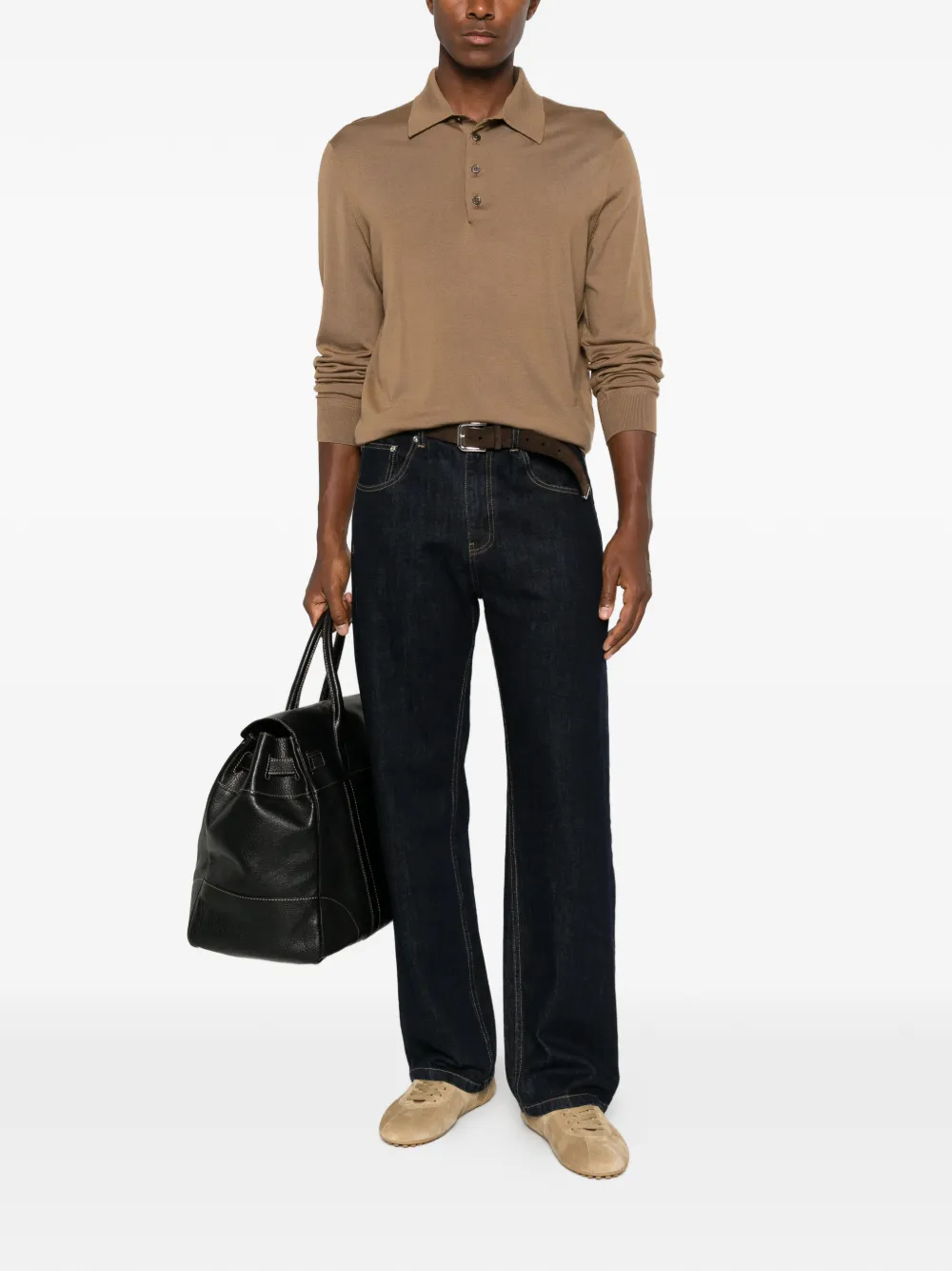 TOM FORD Poloshirt met lange mouwen Bruin