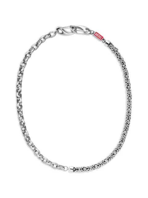 Diesel multi-link logo-tag necklace