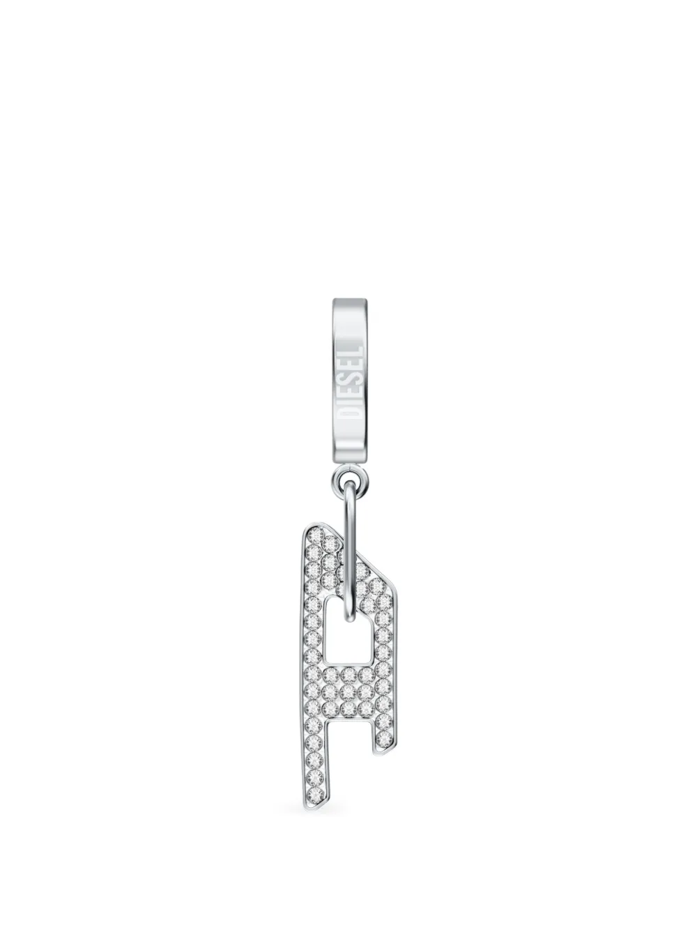 Diesel D logo drop earrings - Argento