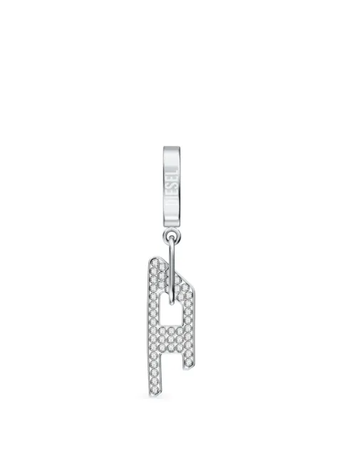 Diesel D logo drop earrings