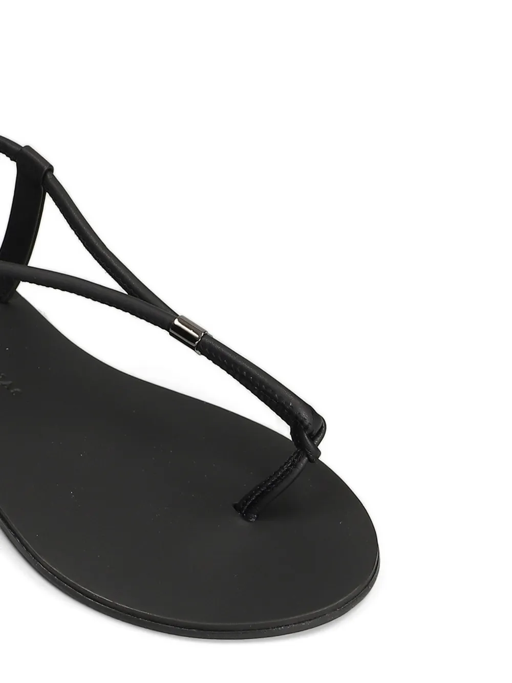Nicolas Lainas Platte leren sandalen Zwart