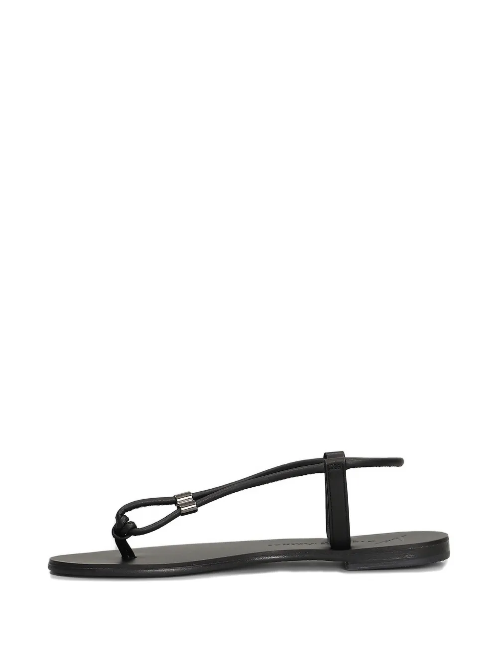 Nicolas Lainas Platte leren sandalen Zwart