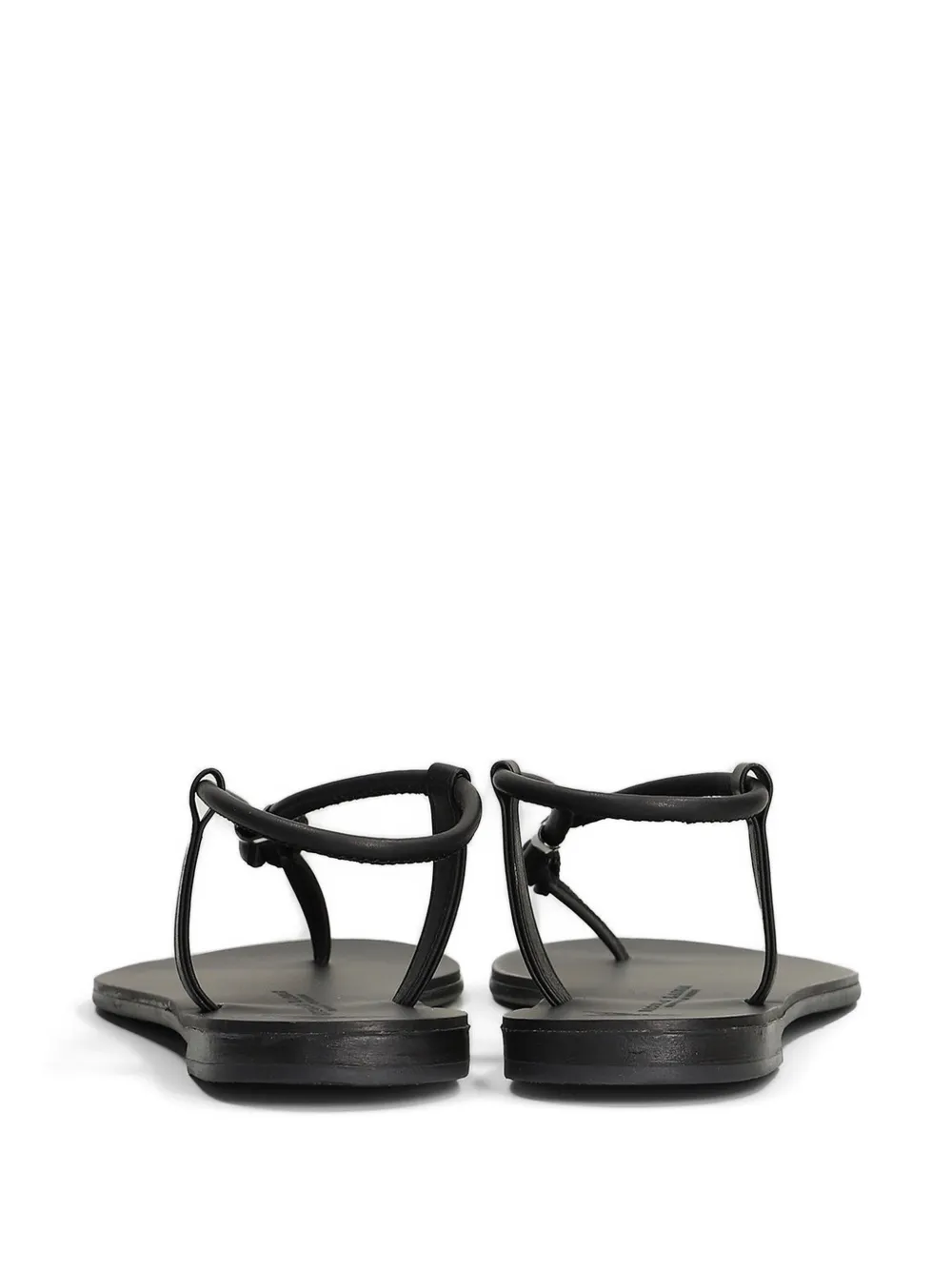 Nicolas Lainas Platte leren sandalen Zwart