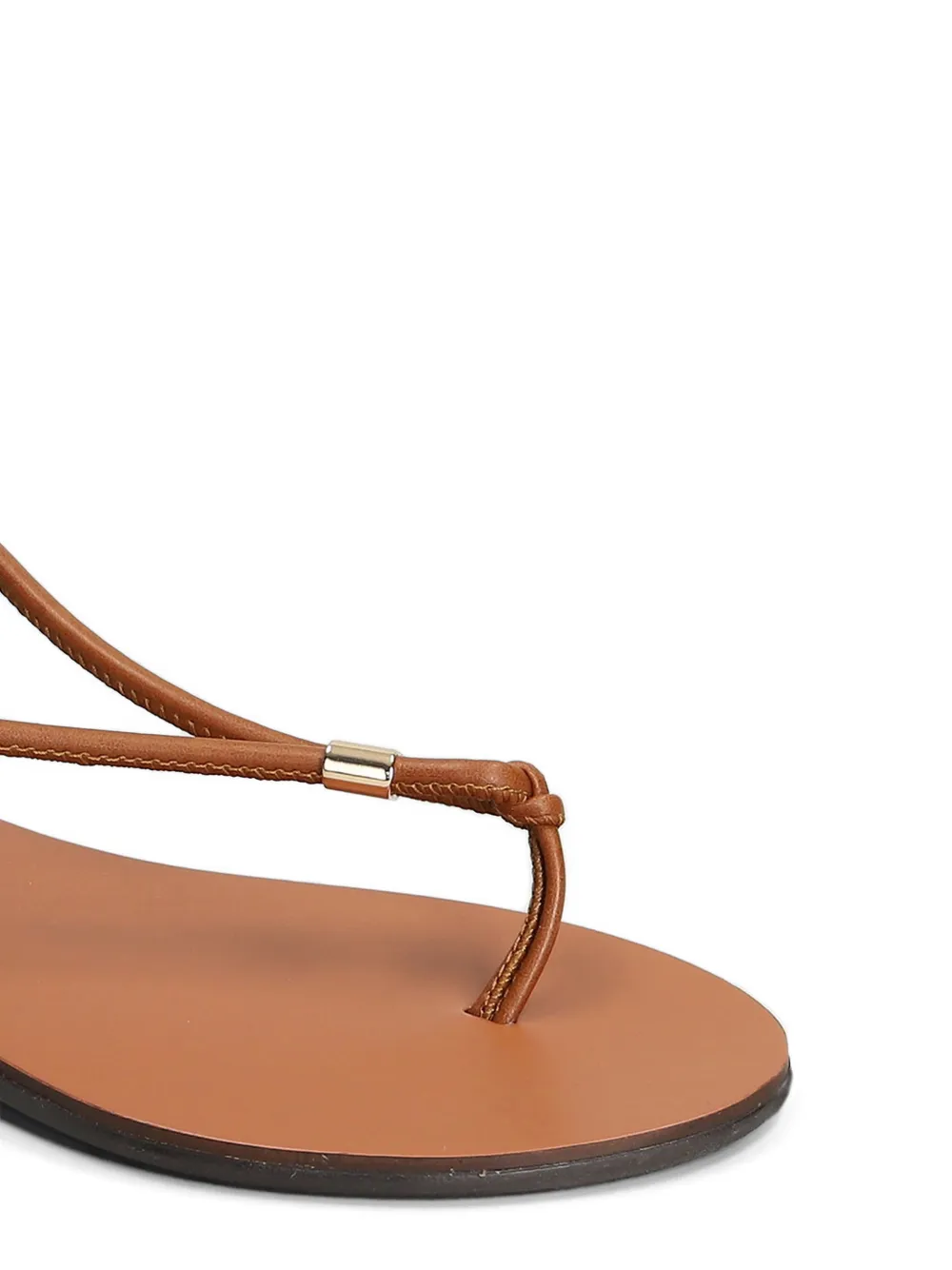 Nicolas Lainas Platte leren sandalen Beige