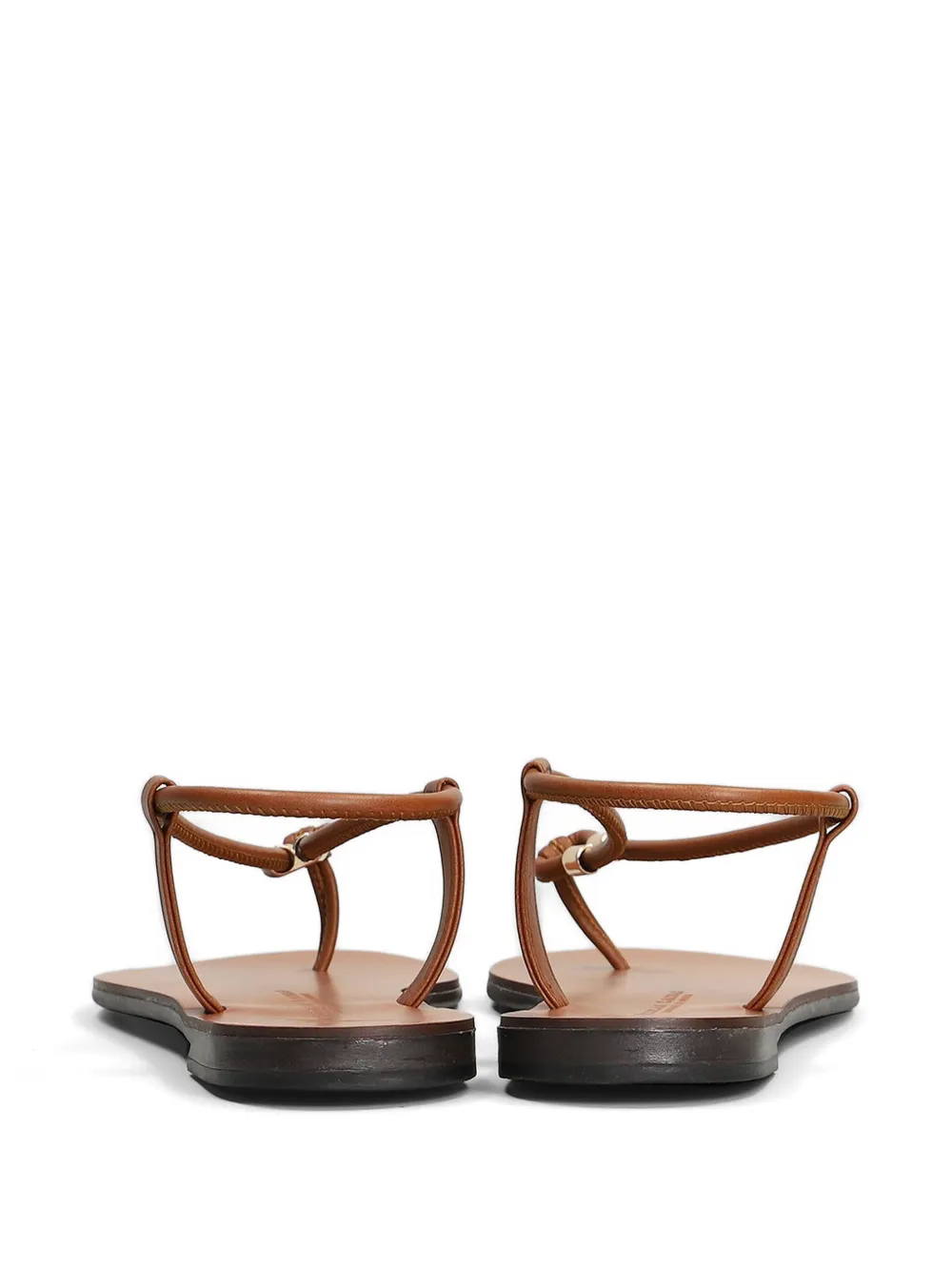 Nicolas Lainas Platte leren sandalen Beige