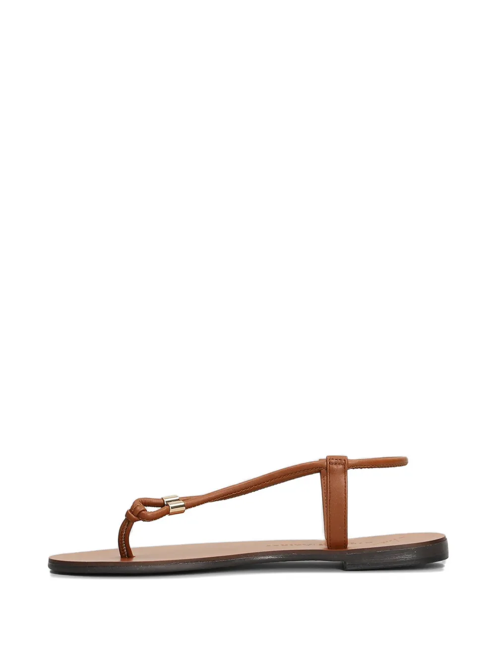 Nicolas Lainas Platte leren sandalen Beige