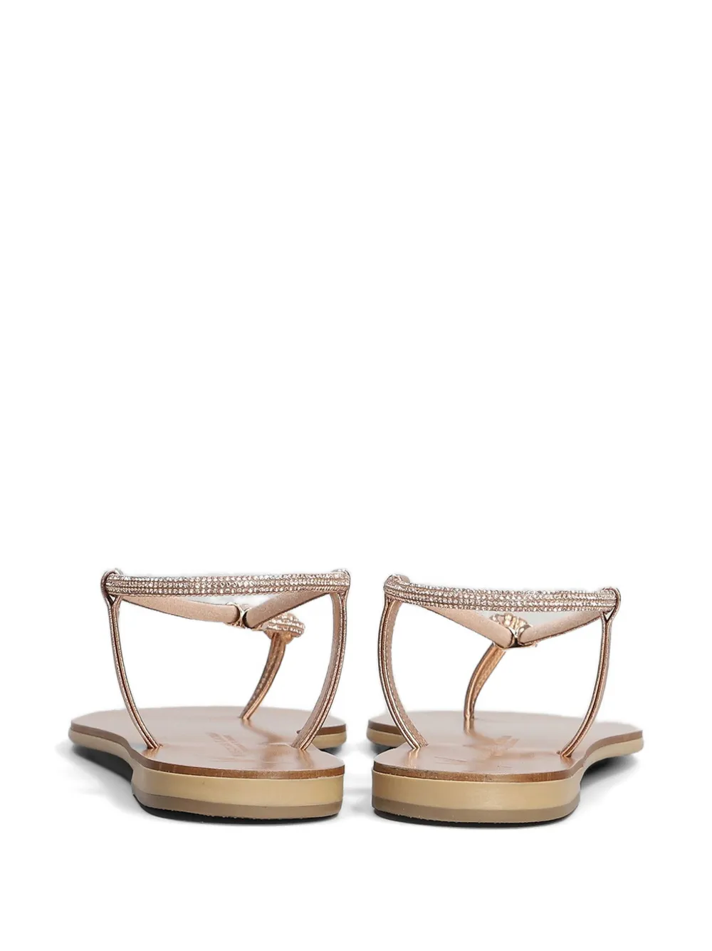 Nicolas Lainas Sandalen verfraaid met kristallen en metallic afwerking Roze