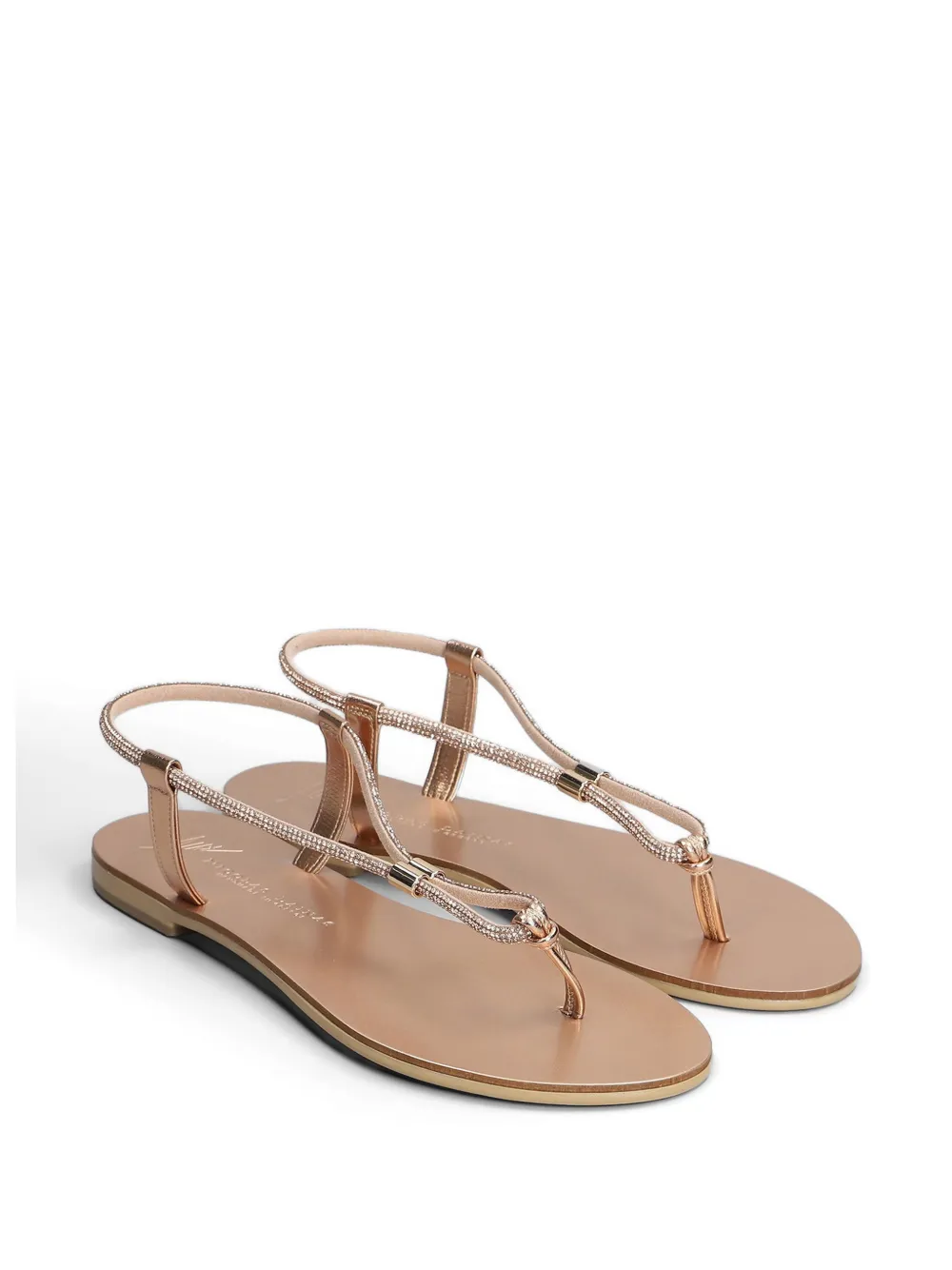 Nicolas Lainas Sandalen verfraaid met kristallen en metallic afwerking Roze