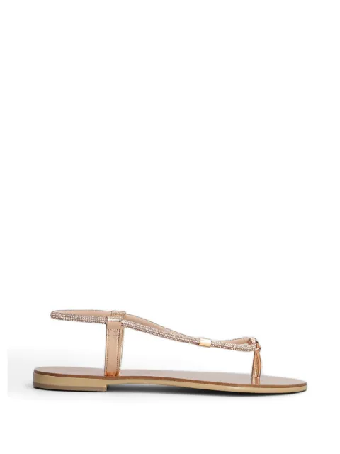 Nicolas Lainas crystal-embellished metallic-finish sandals