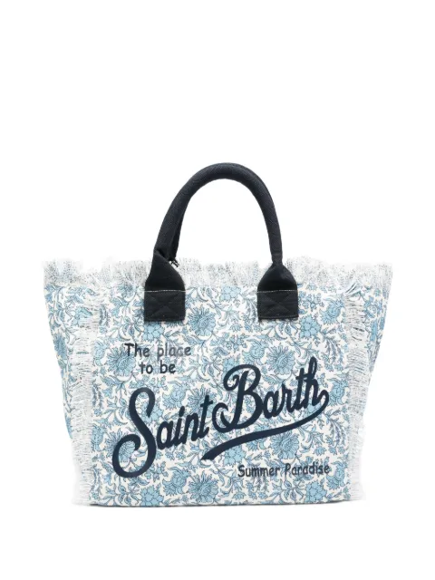 MC2 Saint Barth Vanity floral-print frayed cotton tote bag