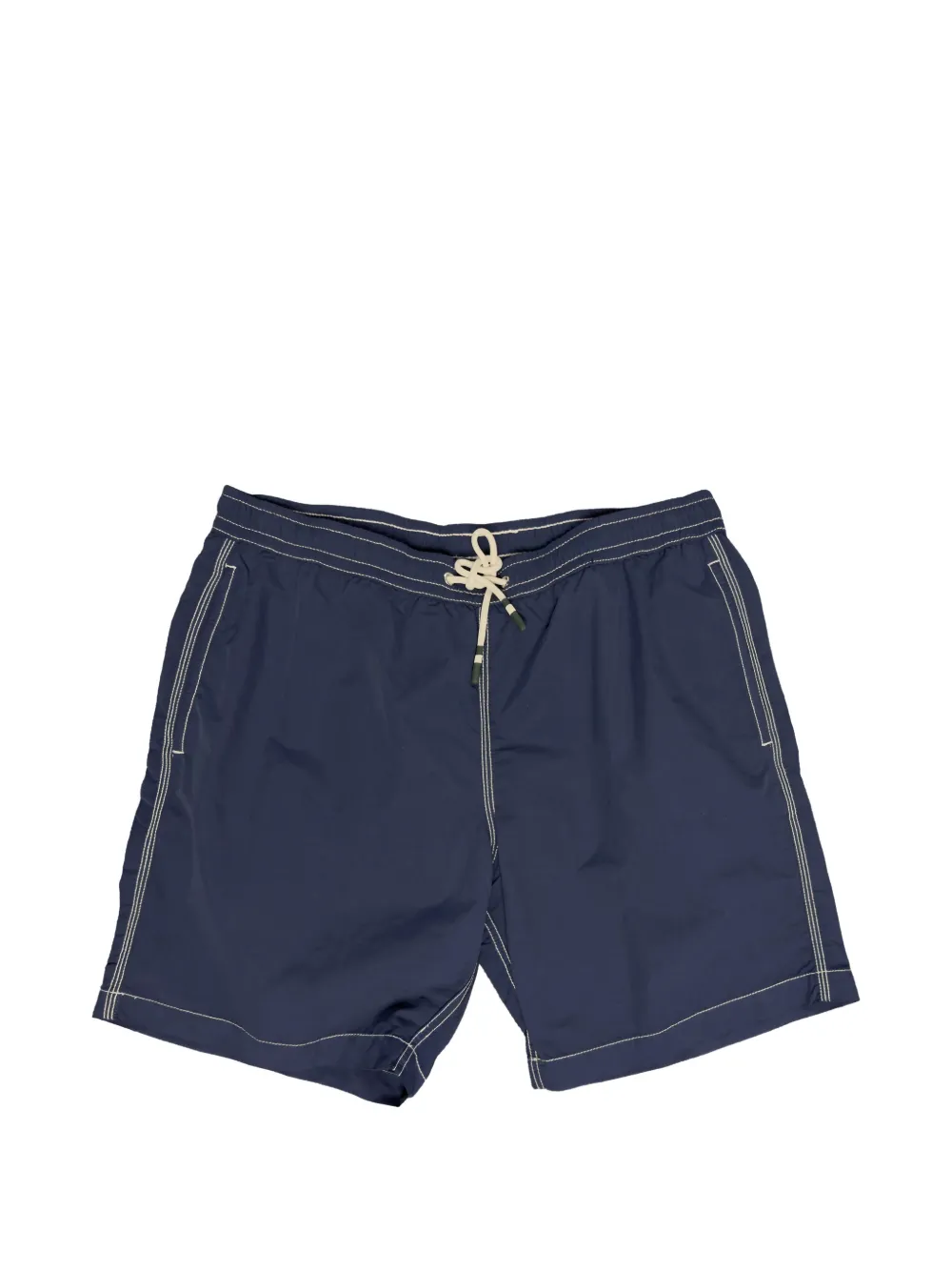 Hartford Contrast-stitch Drawstring Swim Shorts In Blue