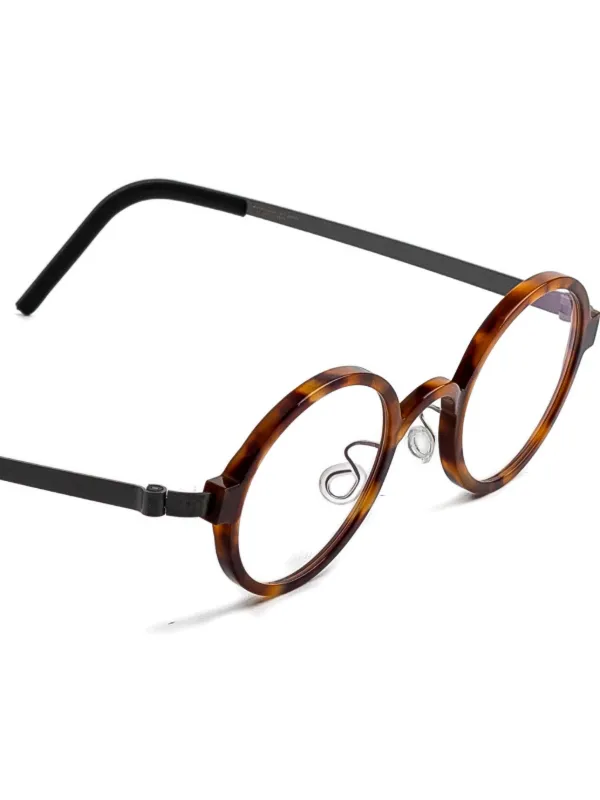 Lindberg トータスシェル ラウンドメガネフレーム | ブラウン