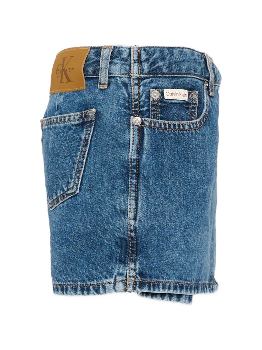 Calvin Klein Kids Spijkerskort met gewikkelde voorkant Blauw