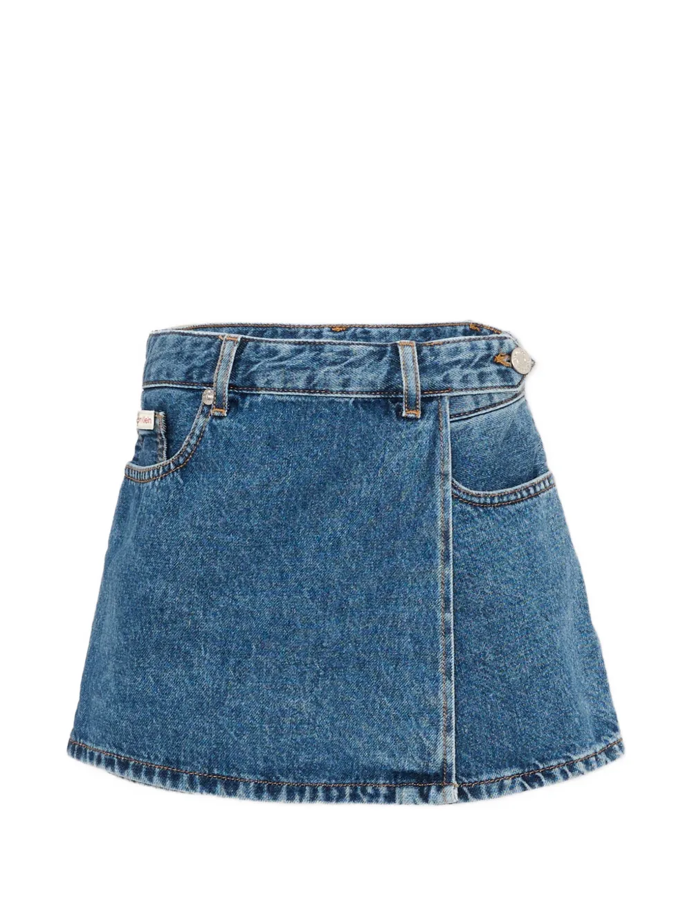 Calvin Klein Kids wrap-front denim skort - Blau