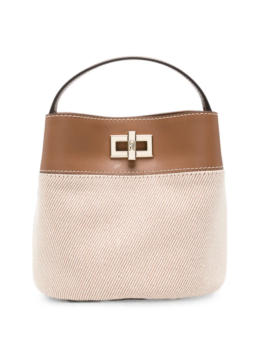 Furla leather-trim bucket bag - Toni neutri