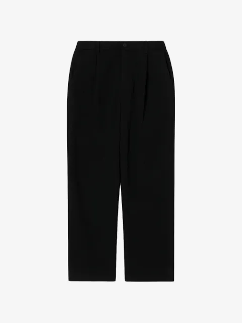 SOLID HOMME crinkled-effect trousers