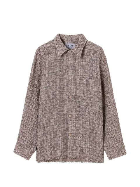 SOLID HOMME frayed-edge shirt jacket