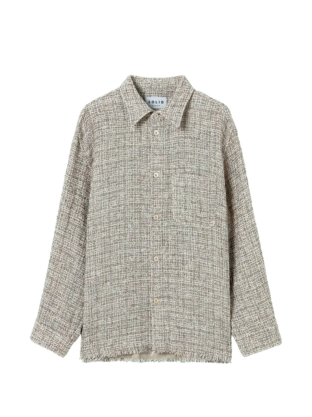 SOLID HOMME frayed-edge shirt jacket - Toni neutri