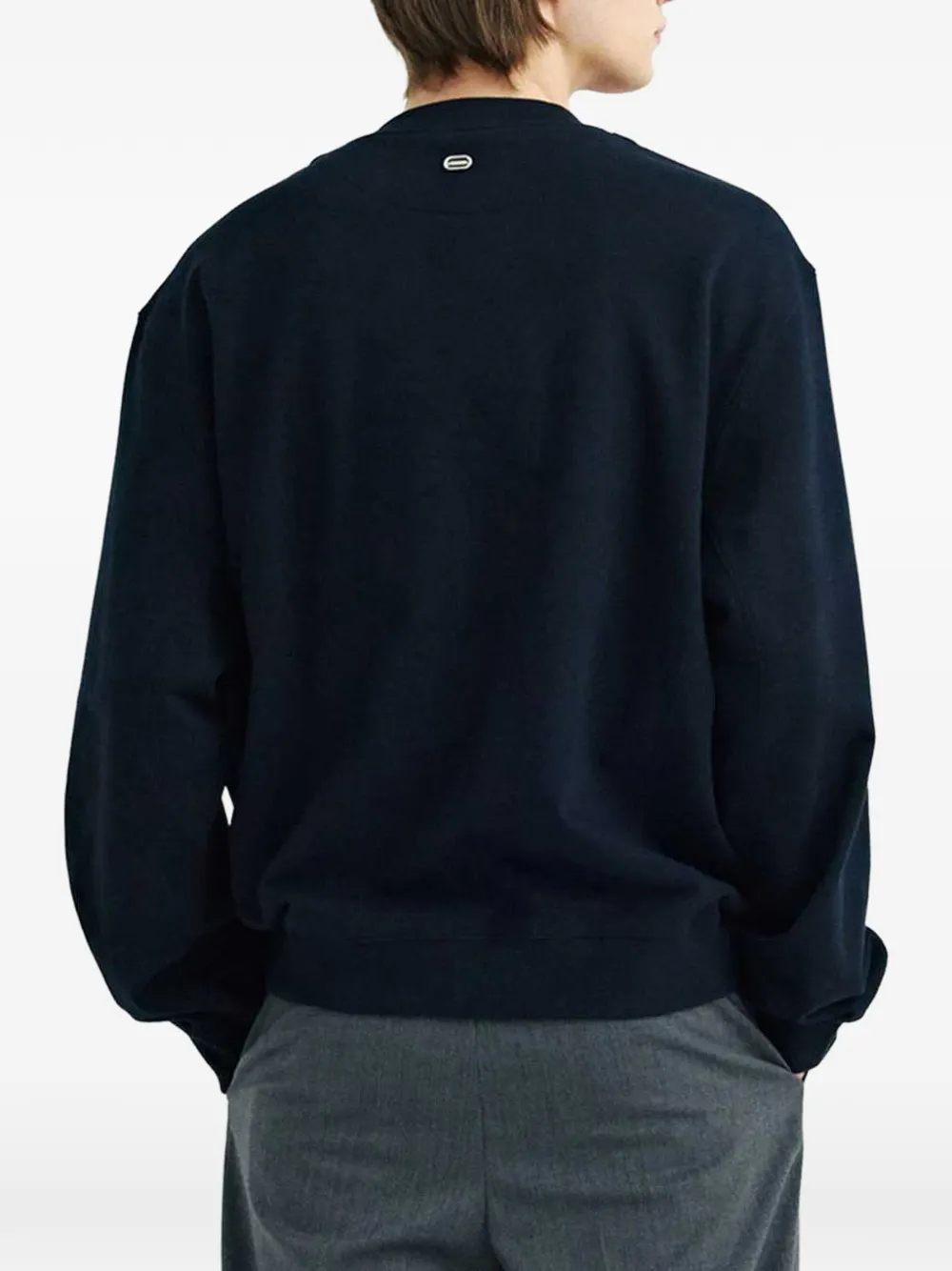  Solid Homme Sudadera Con Detalles De Botones - Azul 