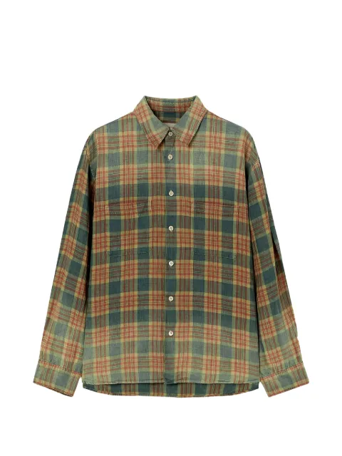 SOLID HOMME check-pattern long-sleeve shirt