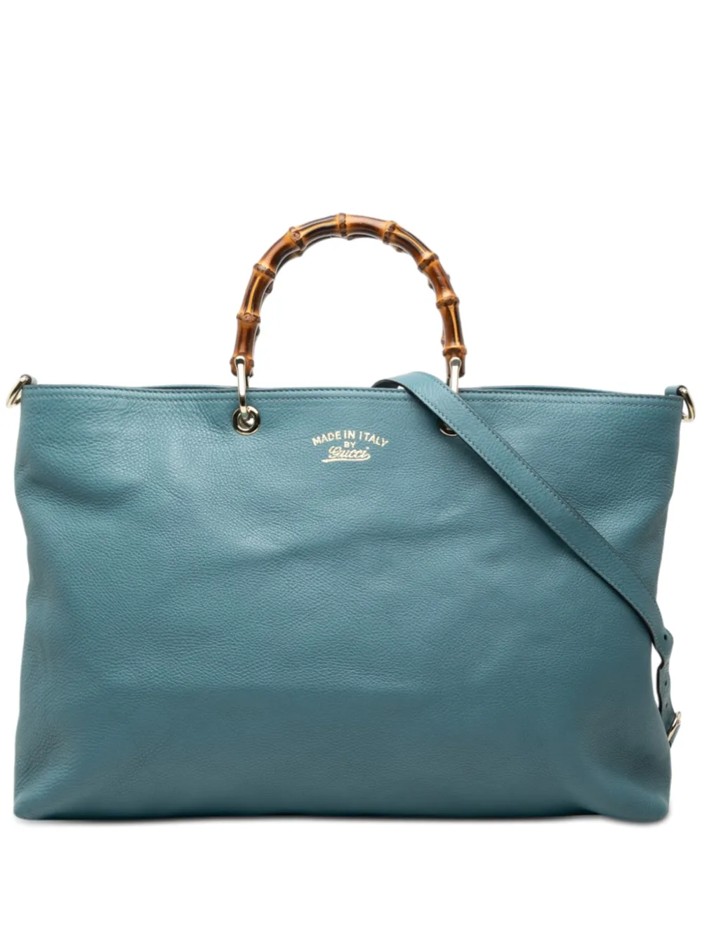 Gucci Pre-Owned 2000-2015 Large Calfskin Bamboo Shopper satchel - Blu
