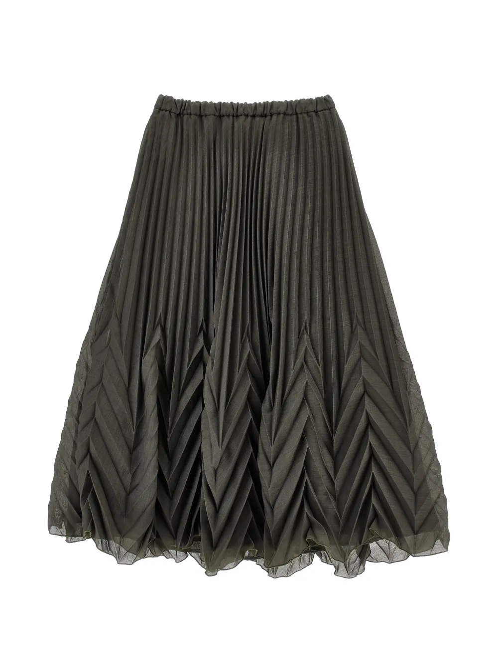 Ermanno Scervino Junior Plooirok met chevron streep Groen