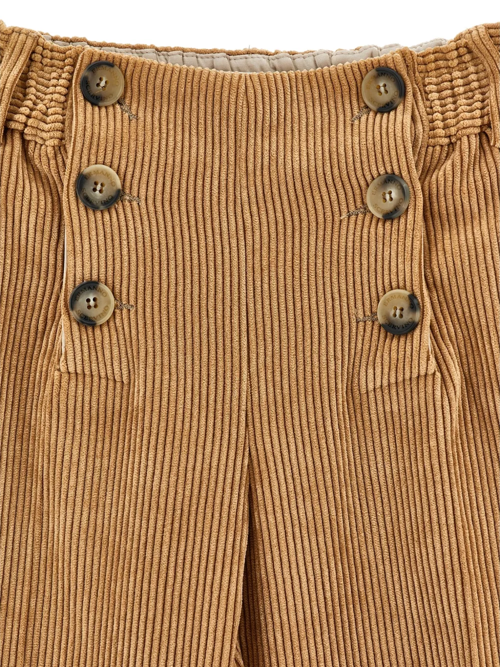 Ermanno Scervino Junior Ribfluwelen broek verfraaid met knopen Beige