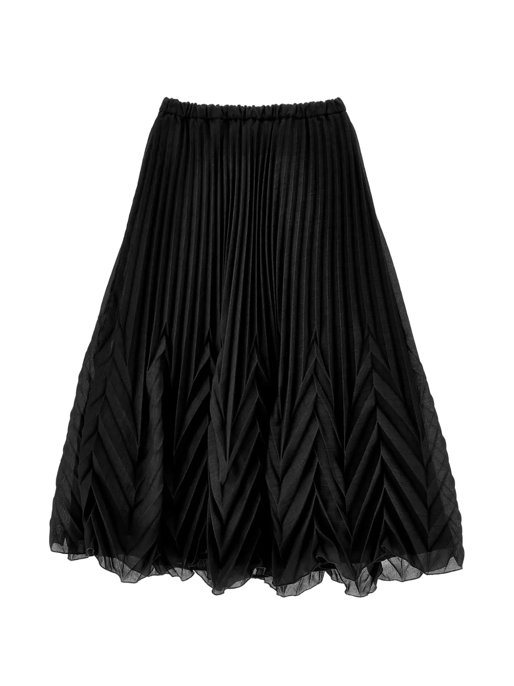 Ermanno Scervino Junior Plooirok met chevron streep Zwart