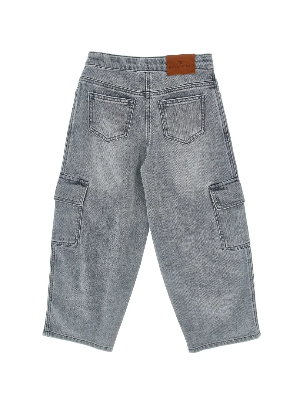 Ermanno Scervino Junior Geplooide jeans met cargo zak Grijs