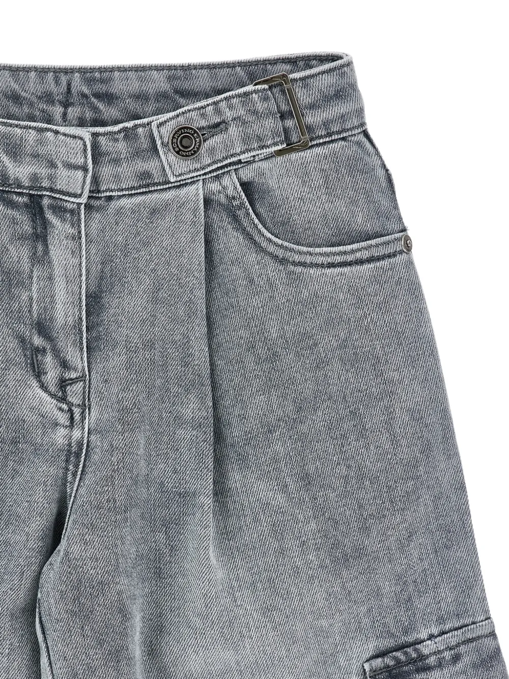 Ermanno Scervino Junior Geplooide jeans met cargo zak Grijs