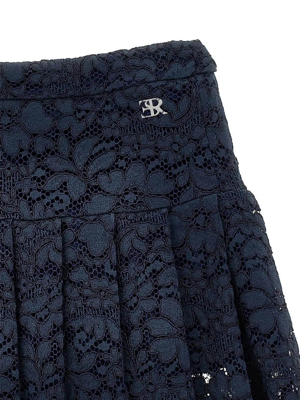 Ermanno Scervino Junior Plooirok met kant Blauw