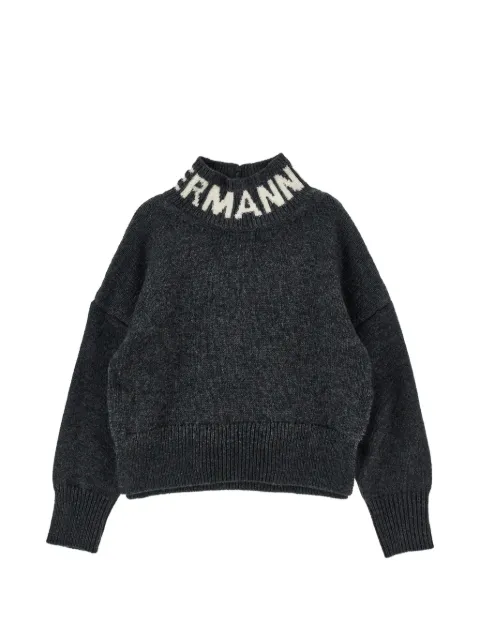Ermanno Scervino Junior Stehkragen-Pullover mit Logo-Intarsie