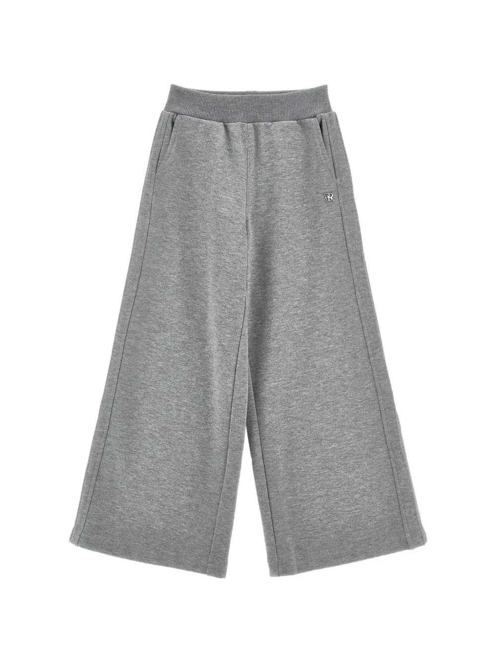 Ermanno Scervino Junior Pantaloni a gamba ampia con placca logo - Grigio