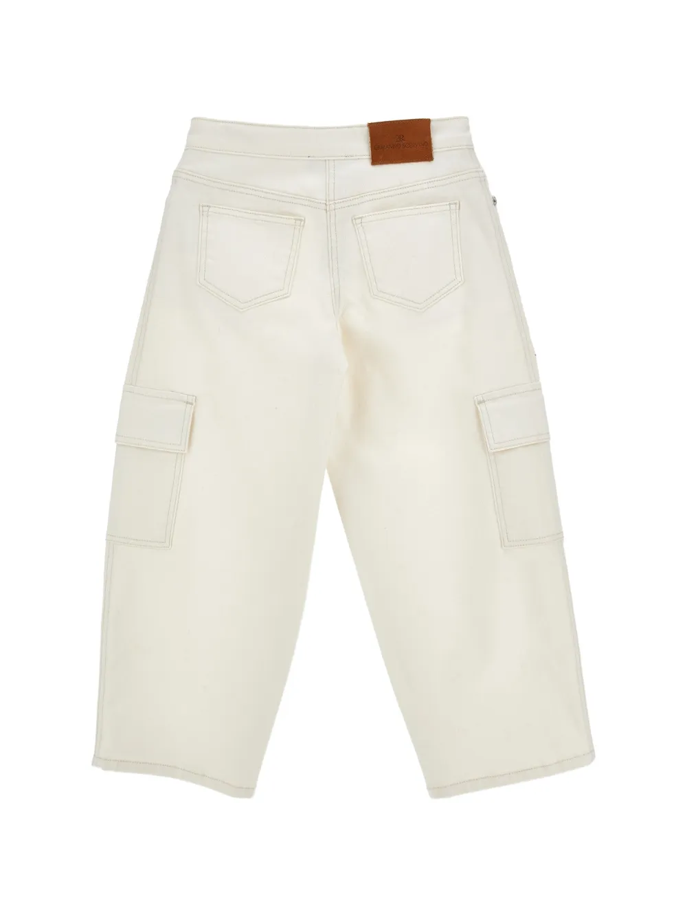 Ermanno Scervino Junior Geplooide jeans met cargo zak Beige