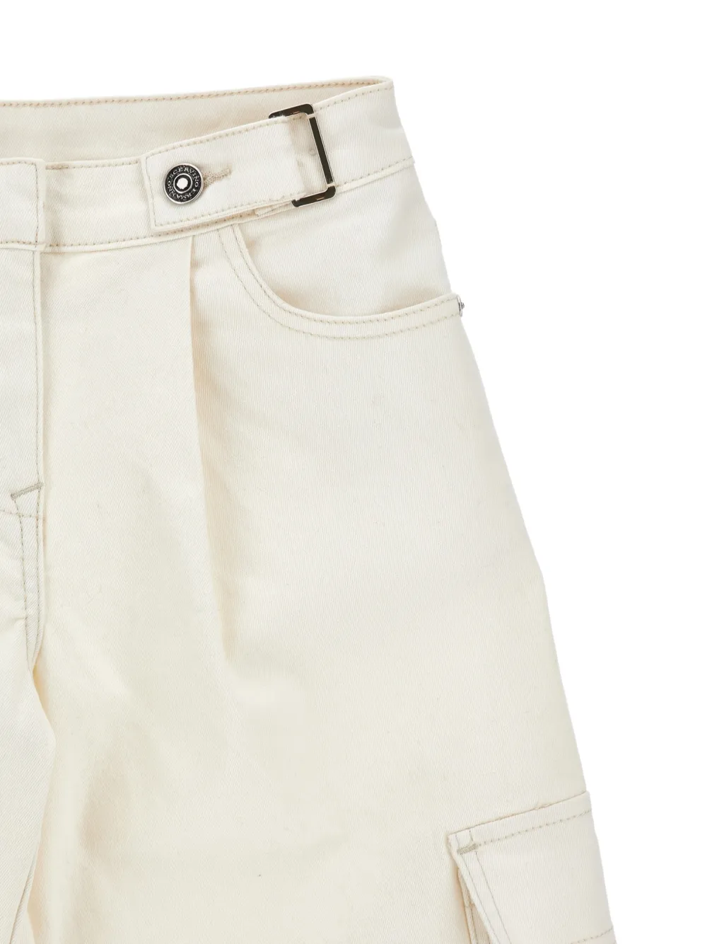 Ermanno Scervino Junior Geplooide jeans met cargo zak Beige