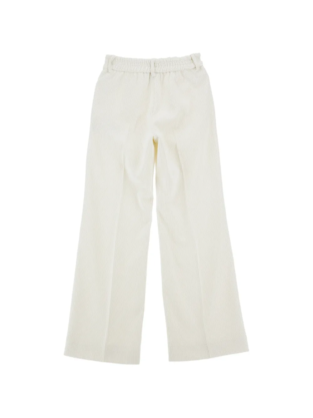 Ermanno Scervino Junior Ribfluwelen broek met knoopdetail Beige