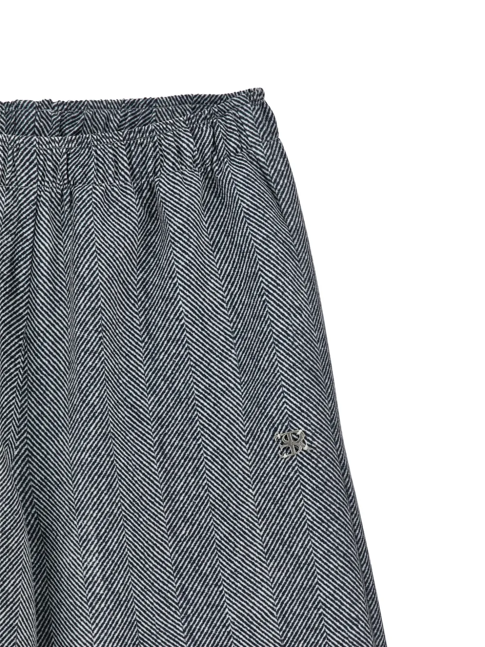 Ermanno Scervino Junior Broek met elastische taille en visgraatpatroon Grijs