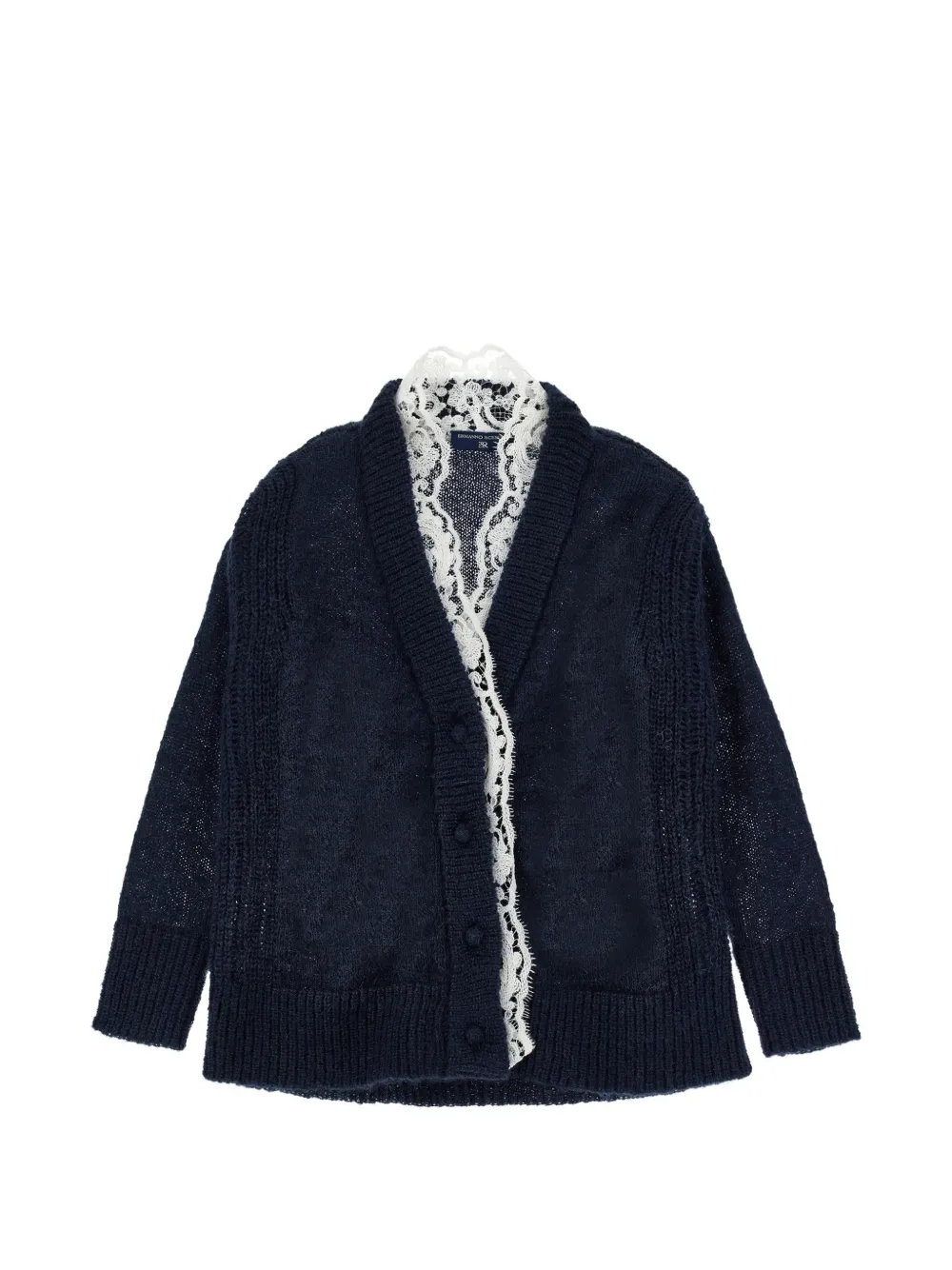 Ermanno Scervino Junior Cardigan con dettagli in pizzo - Blu