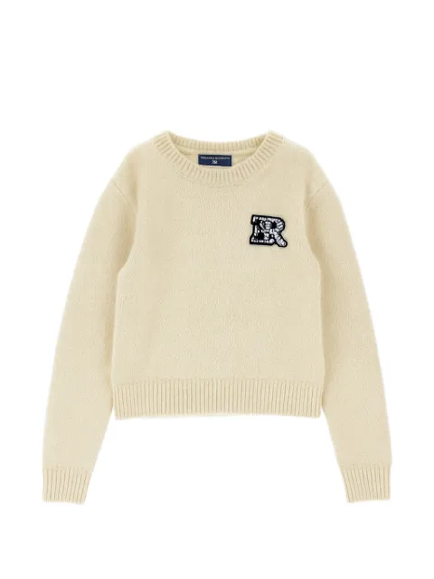 Ermanno Scervino Junior logo-patch ribbed-trim sweater