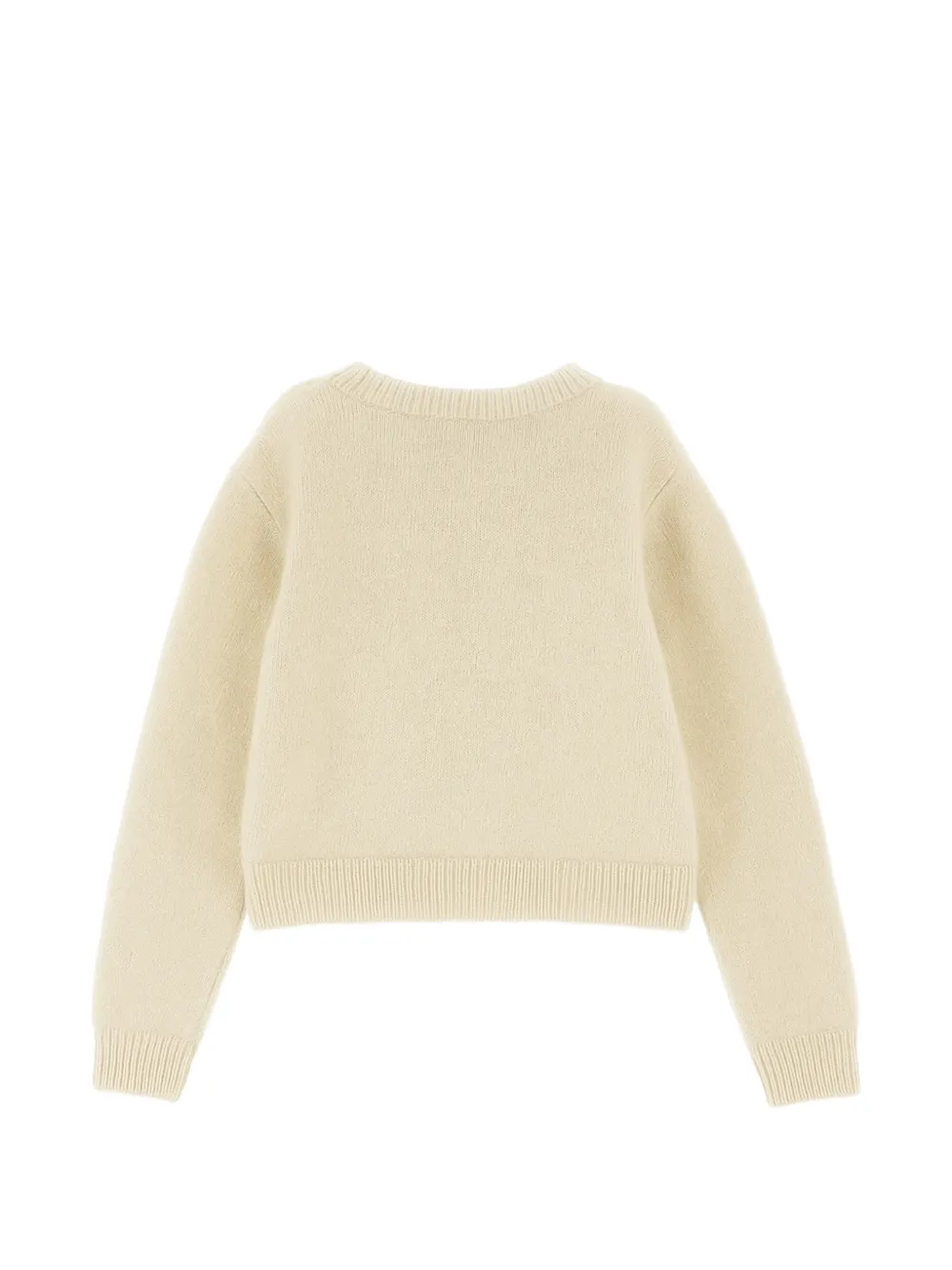 Ermanno Scervino Junior Trui met logopatch en geribbelde afwerking Beige