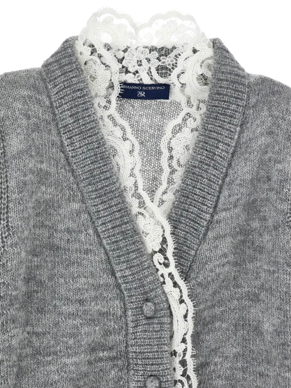 Ermanno Scervino Junior Vest met afwerking van kant Grijs