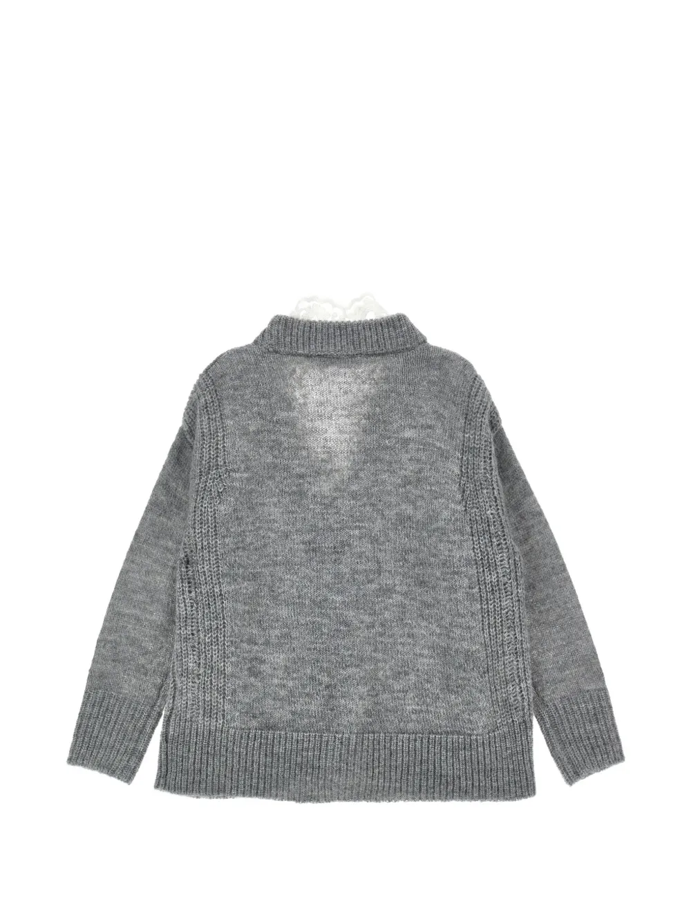Ermanno Scervino Junior Vest met afwerking van kant Grijs